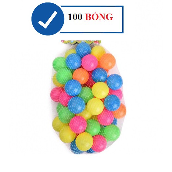 TÚI 100 BÓNG NHỰA MỀM CHO BÉ [KÍCH THƯỚC 5 CM]