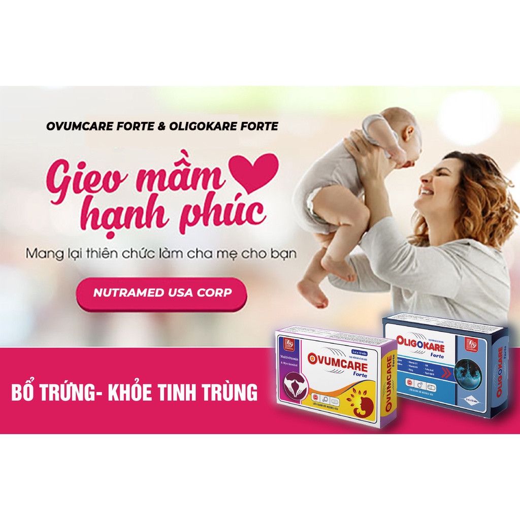Viên uống tăng chất lượng tinh trùng OLIGOKARE Forte - Hỗ trợ hiếm muộn, vô sinh ở nam giới