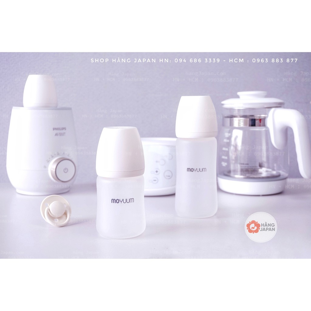 Bình sữa Moyuum thủy tinh 150ml/ 240ml chính hãng không kèm núm
