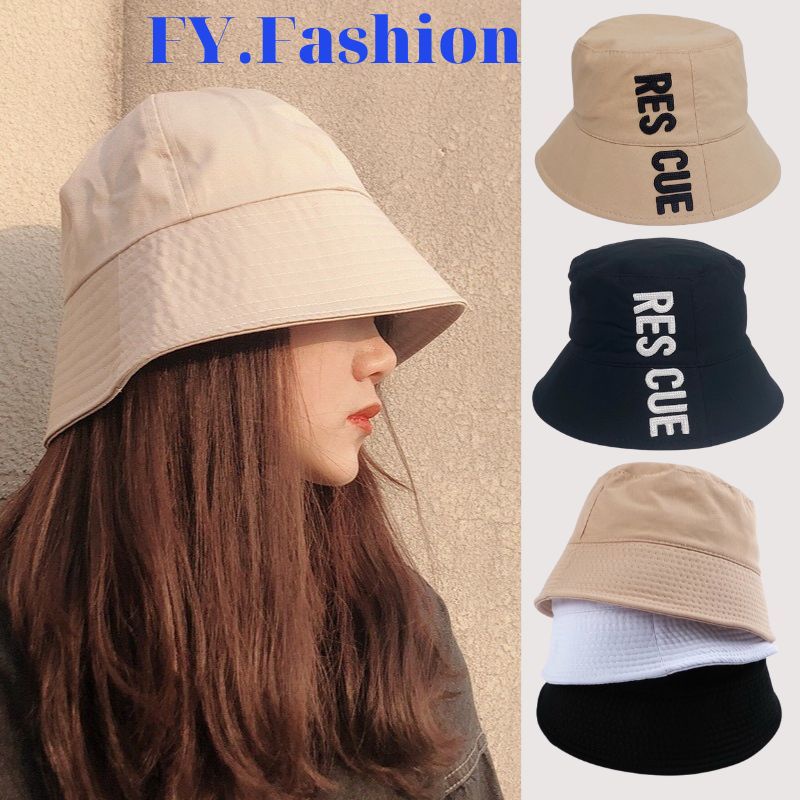 Mũ bucket thêu chữ RESCUE và Mũ trơn ❤️ vành cụp nón tai bèo chất nhung tăm cao cấp form unisex nam nữ