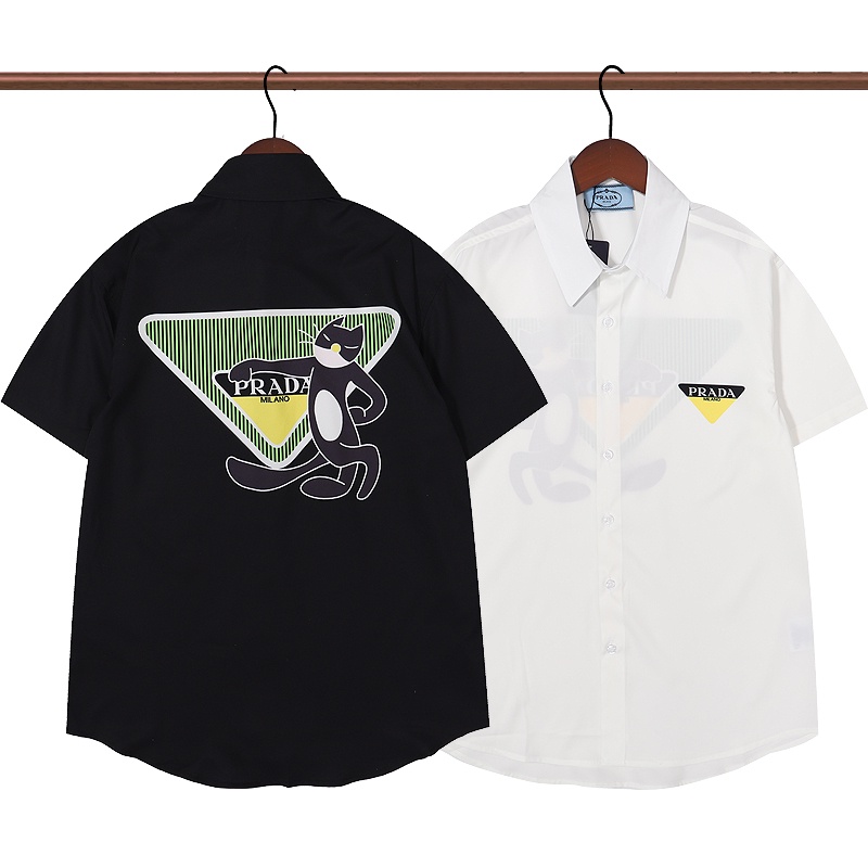 Prada Áo Sơ Mi In Họa Tiết Hoạt Hình Thời Trang Xu Hướng Cho Nam