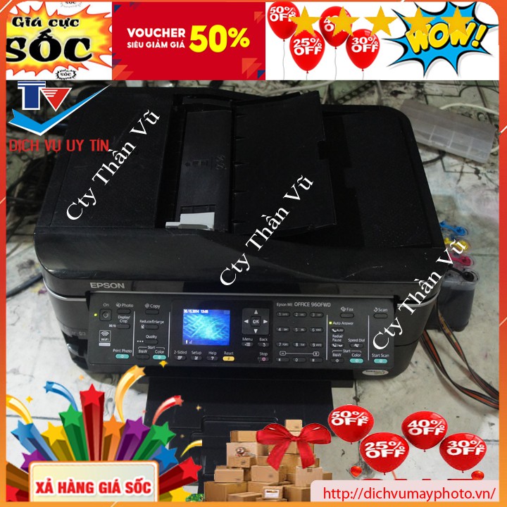 Máy in phun màu cũ đa năng Epson ME office 960 WFD in đen trắng in màu photocopy scan in wifi | BigBuy360 - bigbuy360.vn