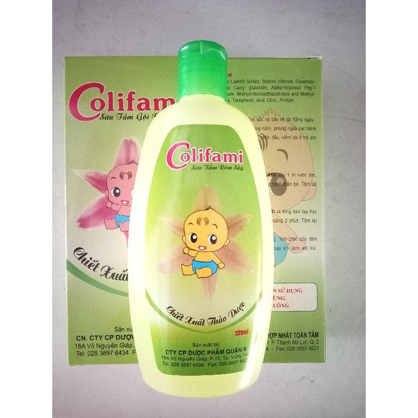 SỮA TẮM GỘI RÔM SẢY COLIFAMI 220ML – GIÚP DIỆT KHUẨN, KHÁNG NẤM, PHÒNG NGỪA CÁC BỆNH NGOÀI DA