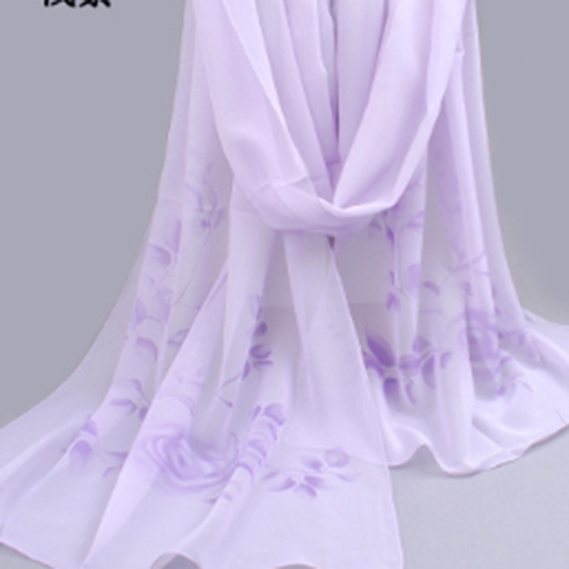 Khăn Choàng Cổ chiffon In Họa Tiết Hoa Thời Trang Mùa Thu Cho Nữ