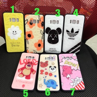 Ốp lưng Samsung S8 viền dẻo vân 3D in hình cute