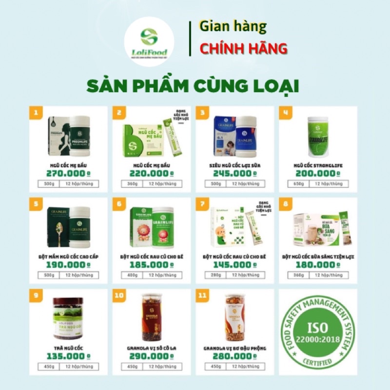 Bột Ngũ Cốc Ăn Sáng Tiện Lợi Lolifood