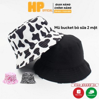 Mũ bucket bò sữa ❤️ Nón vành tròn hoạ tiết trắng đen phong cách Ulzzang form unisex nam nữ - BK01