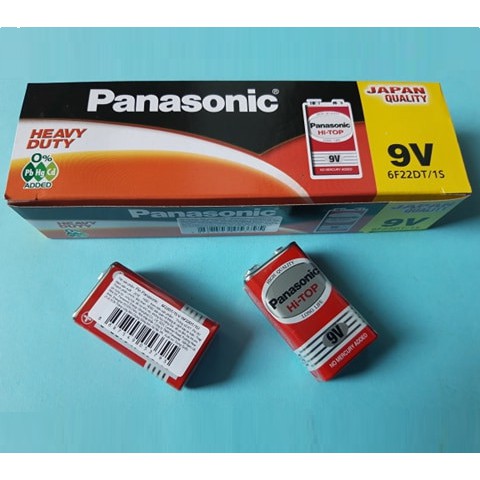 Hộp 12 Viên Pin Vuông 9V Panasonic 6F22DT/1S Heavy Duty