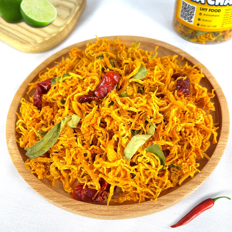 Khô gà lá chanh, khô gà bơ tỏi cay xé 200g đồ ăn vặt LHYFOOD Hà Nội đạt chuẩn ATVSTP khô gà cay ngon đậm vị