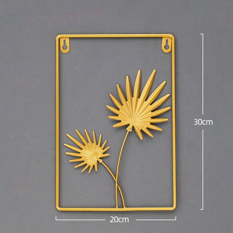 Phụ kiện kim loại gắn tường hình chiếc lá trang trí phòng khách/phòng ngủ/phông nền/nhà cửa không cần đục lỗ sang trọng