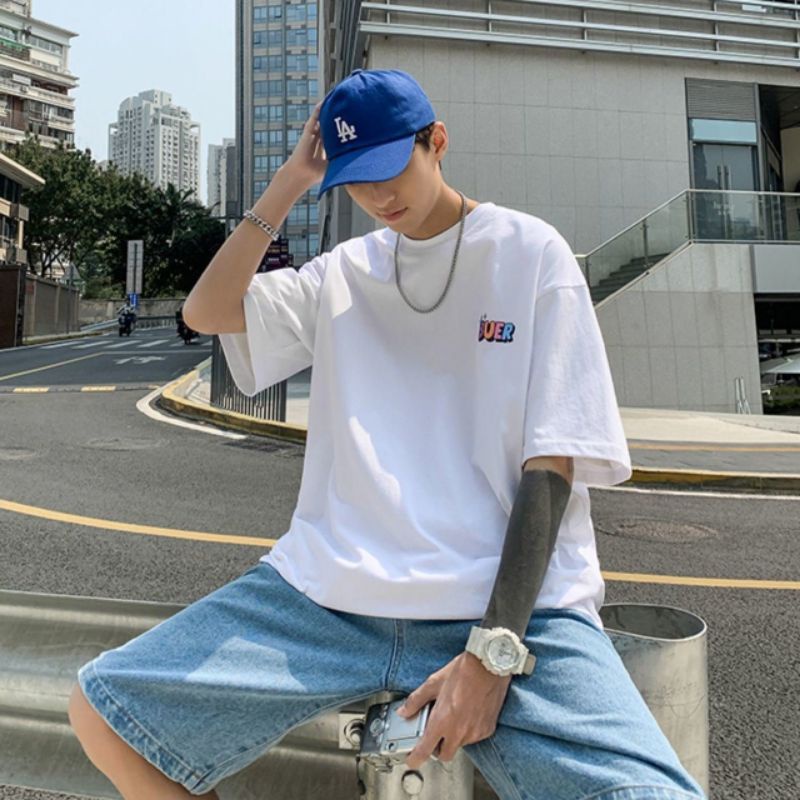 Áo phông rộng UNISEX chữ cầu vồng Freesize phom rộng tay lỡ 92HOUSE