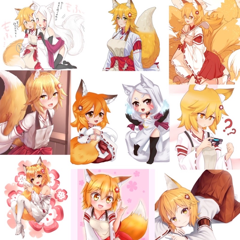 Sticker dán senko -san 30-60 cái ép lụa khac nhau/ Hình dán senko-san