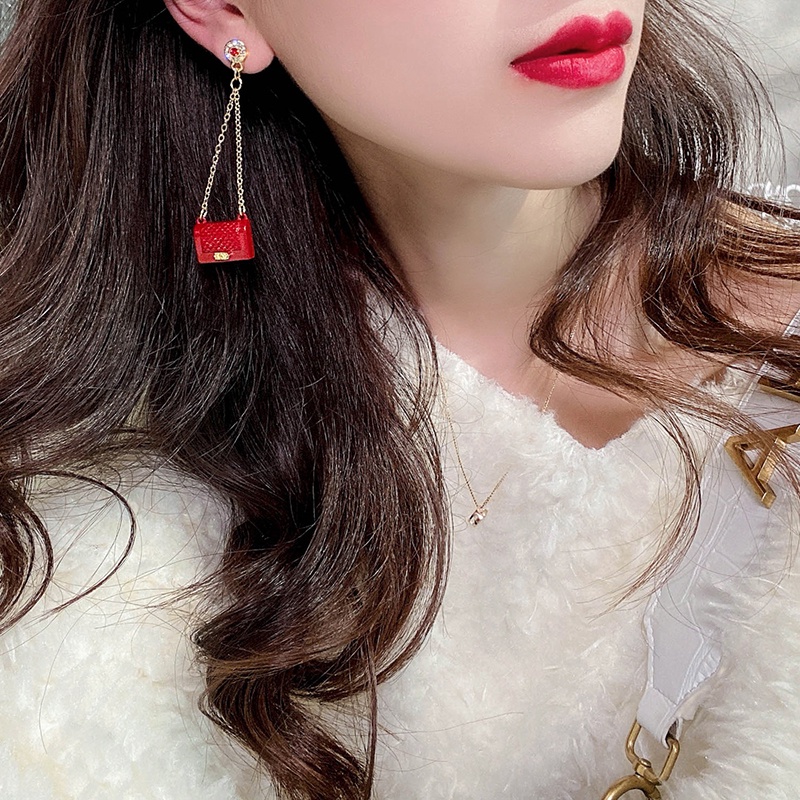 Bông Tai Tua Rua Dáng Dài Màu Đỏ Mẫu Mới 2022 Thời Trang Phong Cách Hàn Quốc Cho Nữ