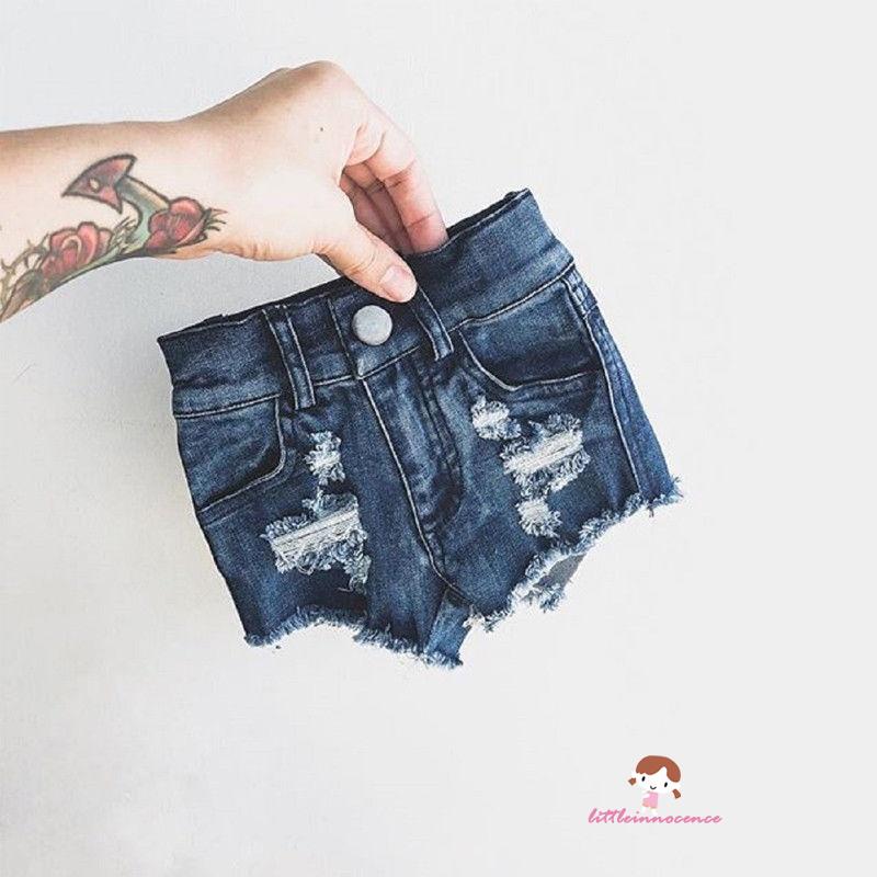 Quần Short Jeans Rách Cho Bé Gái Từ 1-6 Tuổi