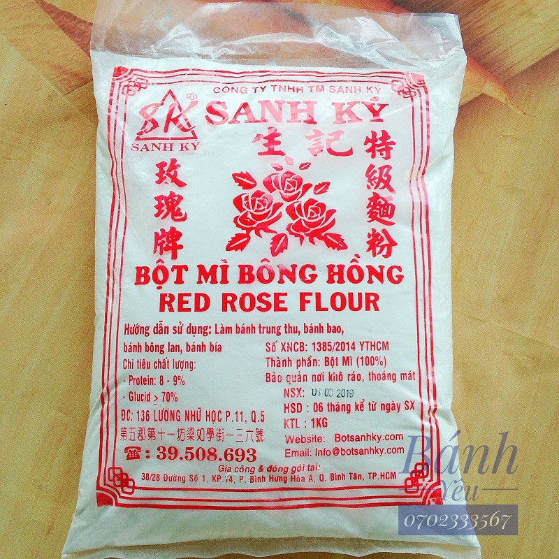 Bột mì Bông Hồng Đỏ Sanh Ký 1kg - NL15