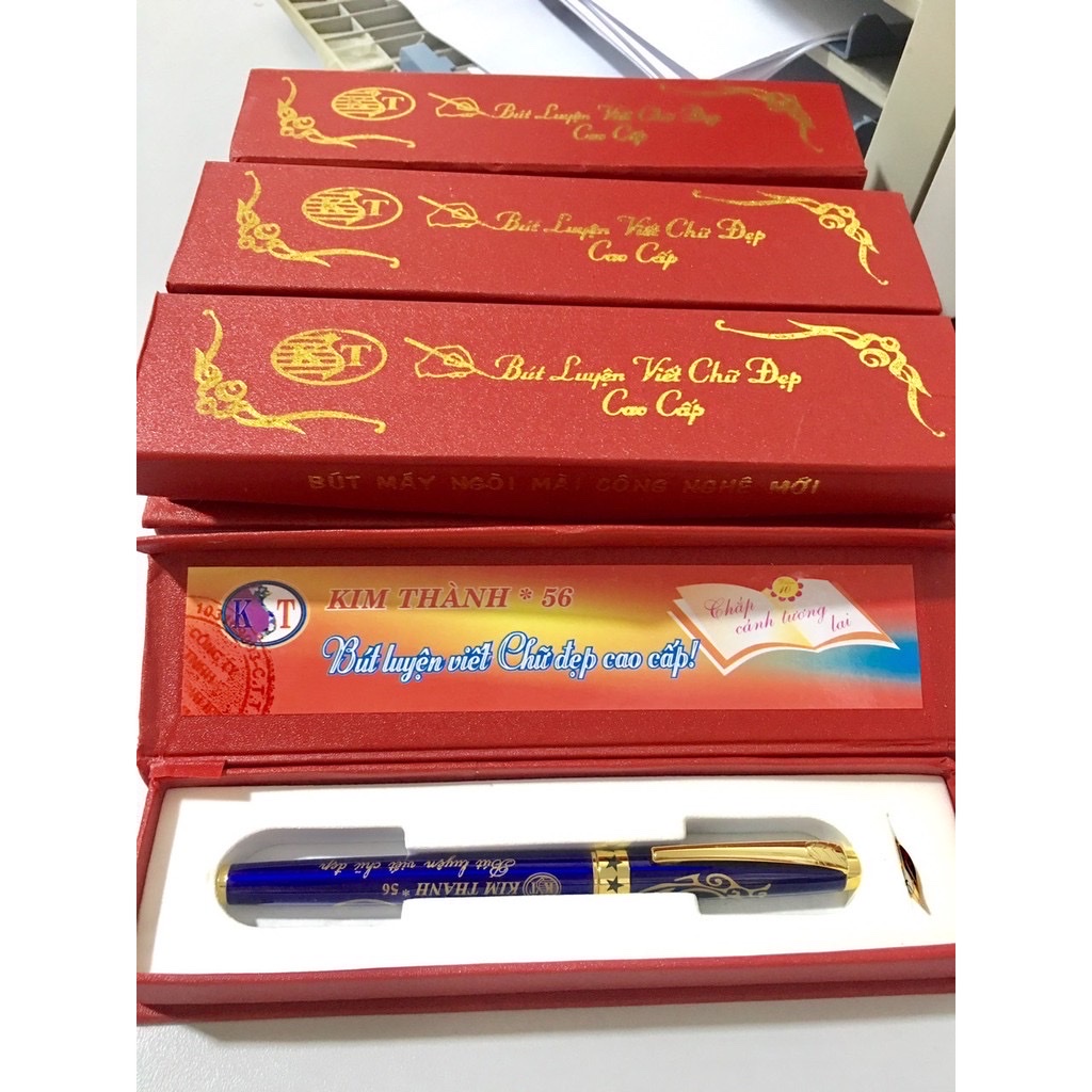 Bút máy luyện viết chữ đẹp Kim Thành 56, Bút máy luyện chữ đẹp học sinh nét thanh đậm ngòi mài cao cấp - Đức Huy Store