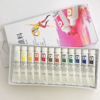 [Sale] Bột Vẽ Cọ Bản Dùng Vẽ Móng Set 12 Màu
