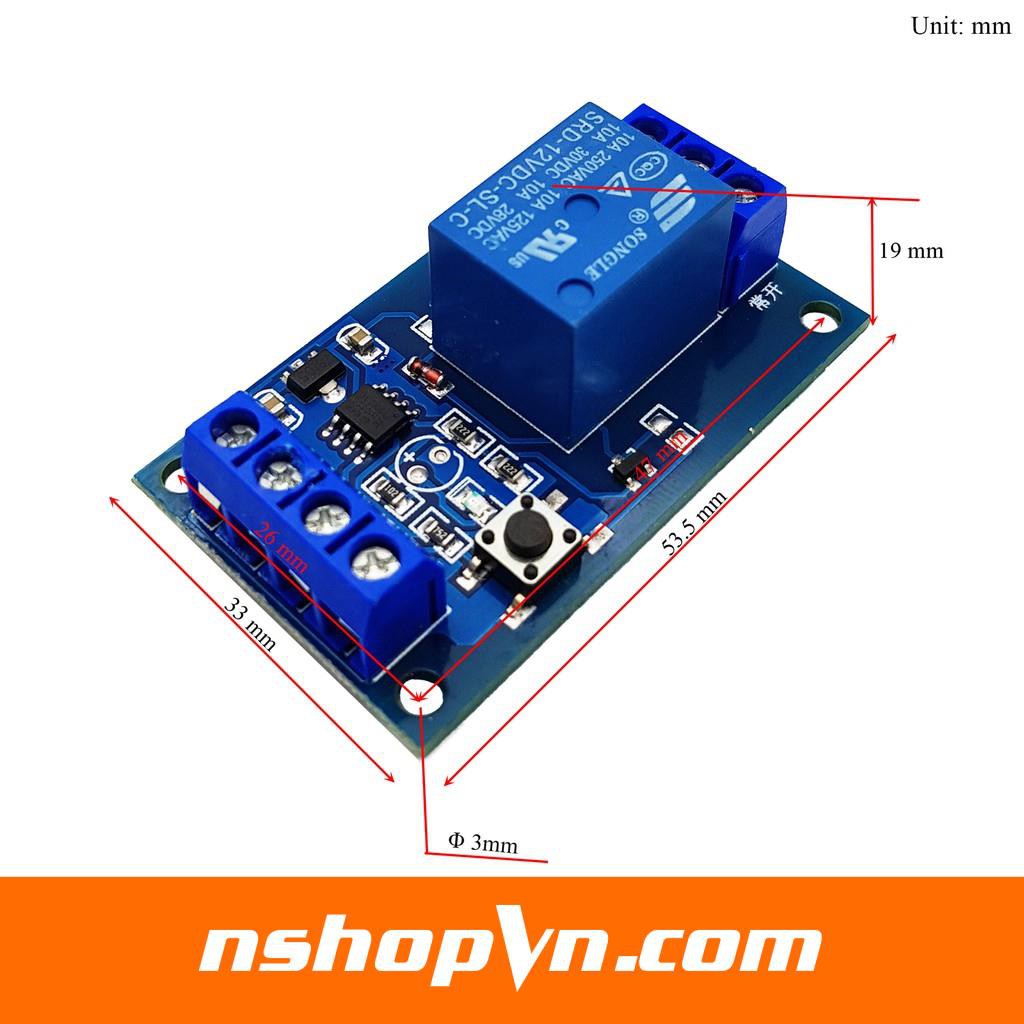 Module kích hoạt relay bằng nút nhấn