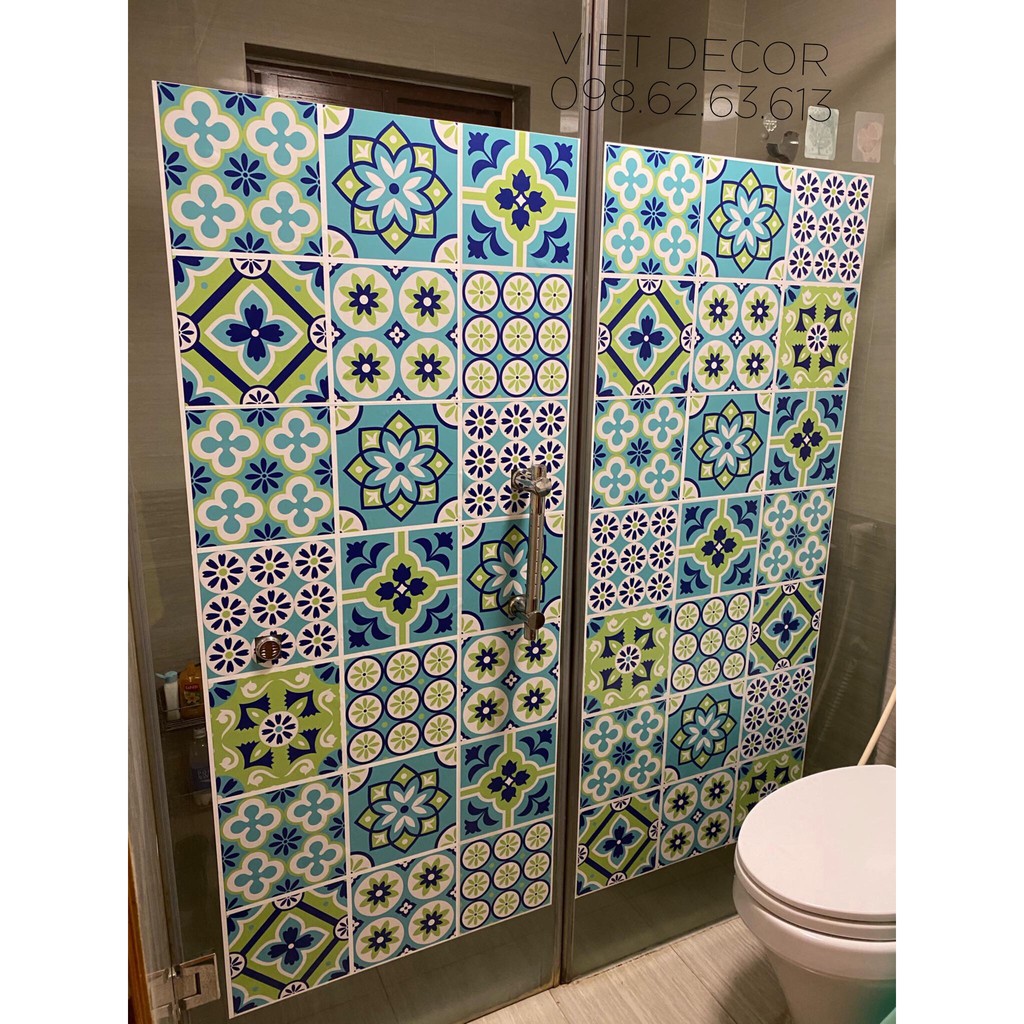 Decal Gạch Bông C50 - Set 30 Ô 20x20cm - Decal Dán tường, Dán bếp, Trang trí nhà cửa - Viet Decor