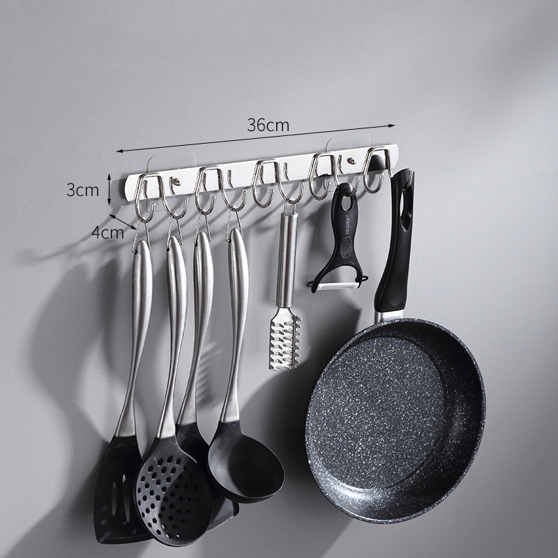 Thanh móc inox dán tường chịu lực, móc dán tường siêu dính, móc treo quần áo dán tường