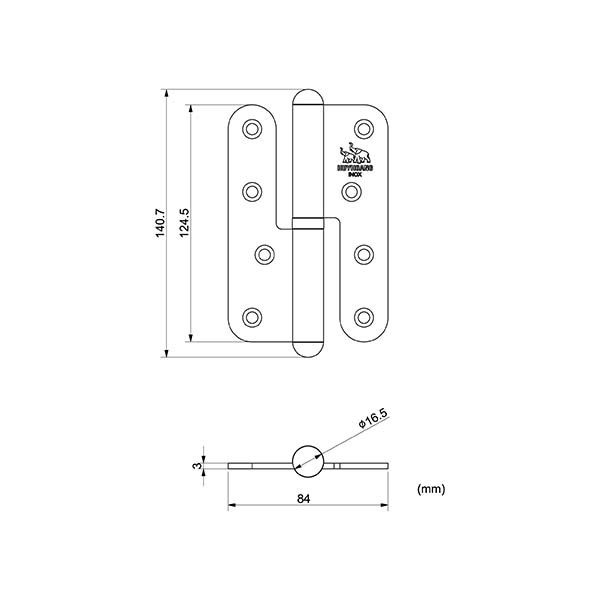 [CHÍNH HÃNG] Bản lề cối inox 01 Huy Hoàng màu bạc