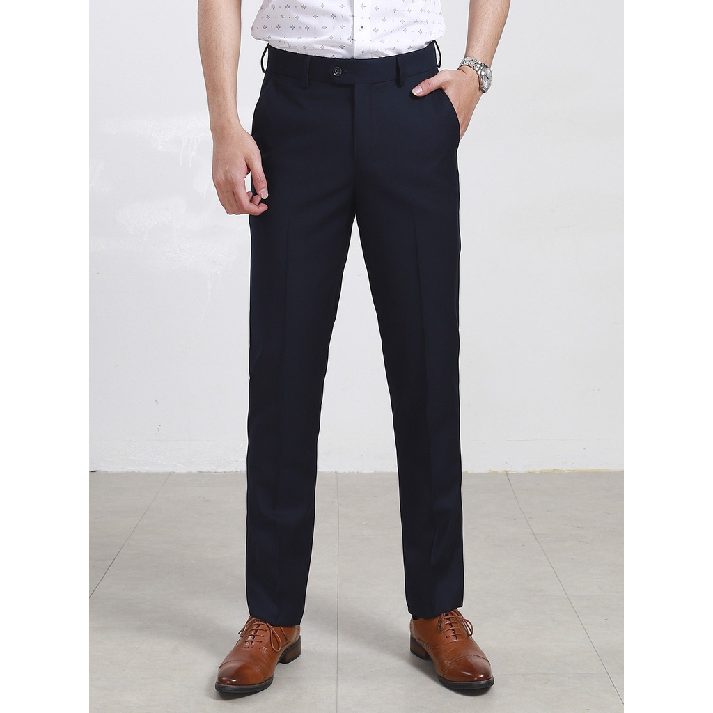 Quần Tây Nam Aristino ATR00208 Quần Âu Nam Màu Xanh Tím Than 25 Dáng Regular Fit Vải Polyester