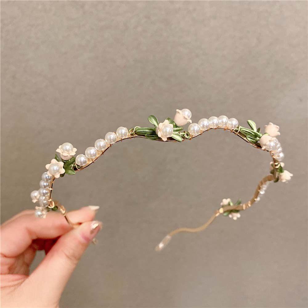 JARRED Băng Đô Vương Miện Đính Hoa Thanh Lịch Cho Cô Dâu