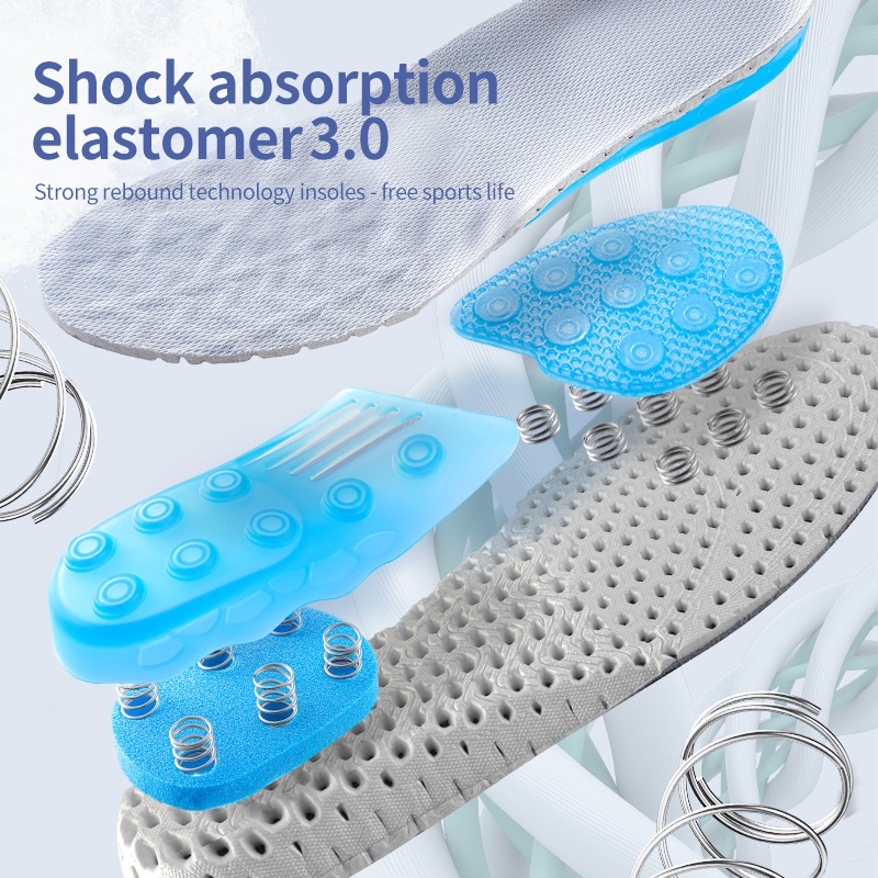 Miếng lót giày NAFOING silicone gel phối lò xo hỗ trợ làm giảm đau