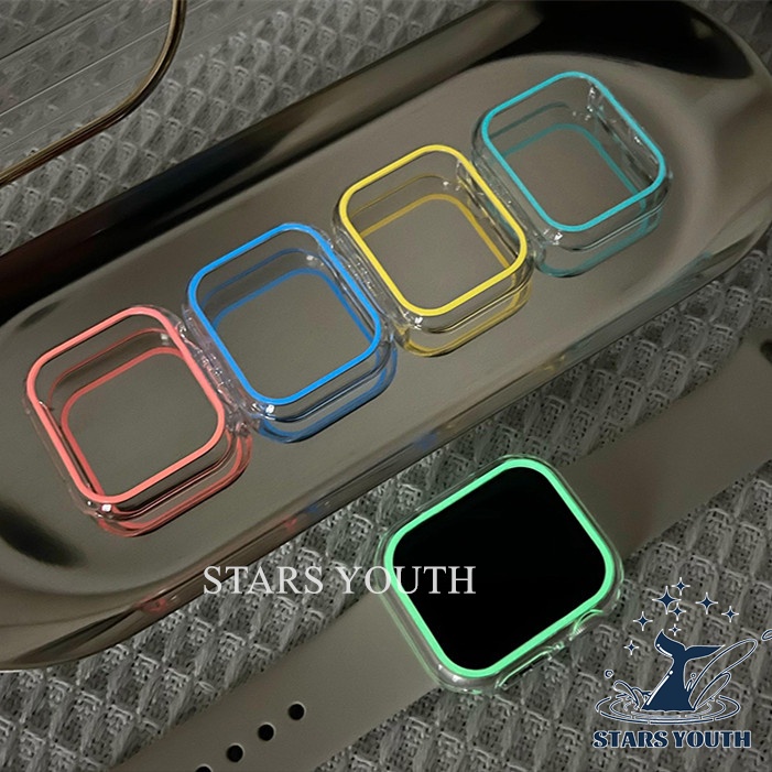 Ốp Cứng Trong Suốt Màu Dạ Quang Cho IWATCH SERIES 8 ULTRA 7 SE 6 5 4 3 2 38MM 42MM 40MM 44MM 41MM 45MM