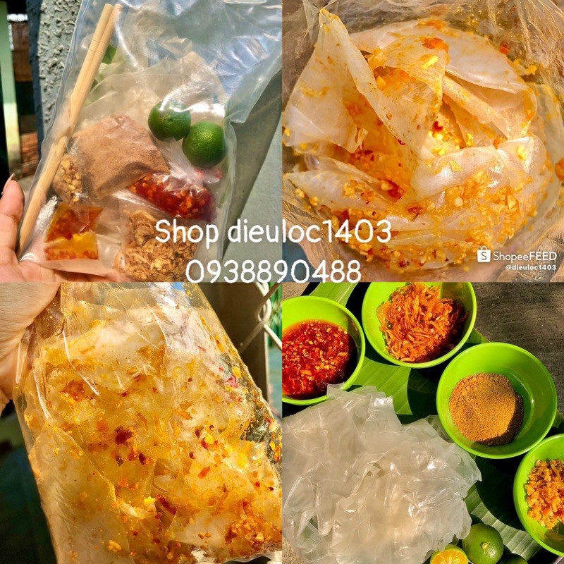 (Túi zip150GR) Bánh tráng sate ớt full topping siêu cayyy!!