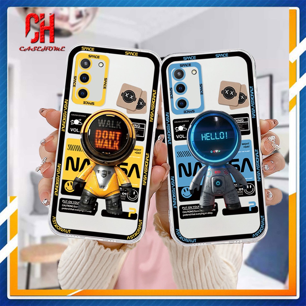 Casing Samsung A52 A32 A12 A03 A51 A03S A10S A50 A20S J7 Prime A02S A20 A50S A10 A30S A52S A30 M12 M01S A125 F12 M10S M40S A515F A207F M02S A025 F02S Soft TPU Transparent Astronaut Phone Case