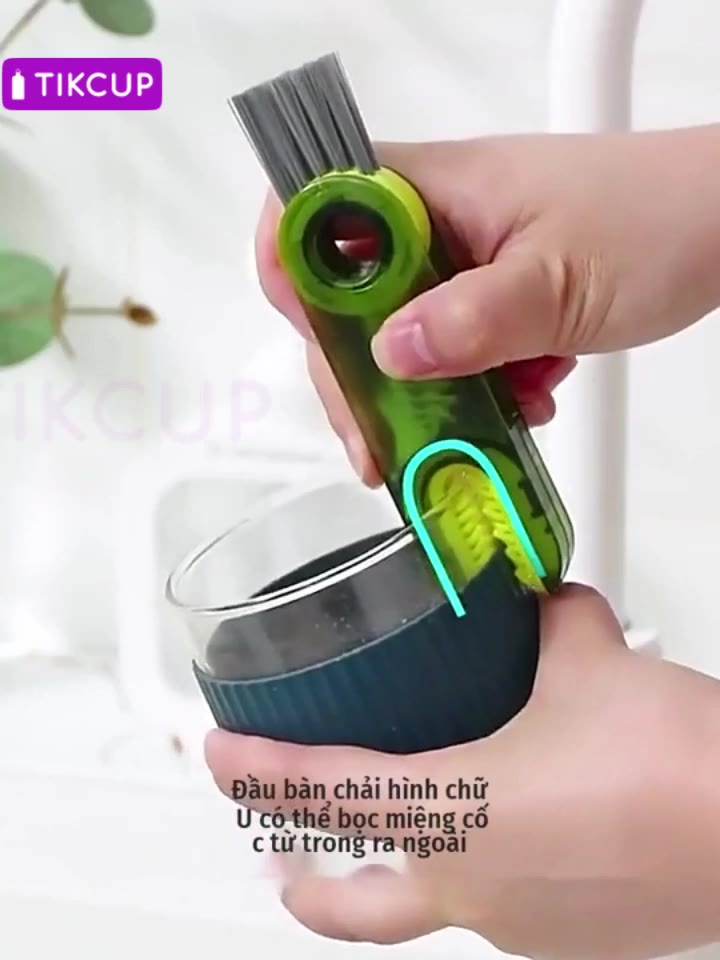 Phong cách Nhật Bản Cọ rửa nắp bình giữ nhiệt, bình sữa, nắp chai đa năng 3in1 hình- Bàn chải mini vệ sinh nắp bình nước | BigBuy360 - bigbuy360.vn