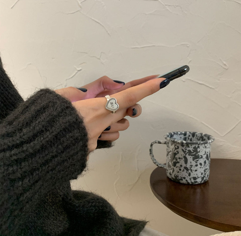 Nhẫn hở hình trái tim phong cách hip hop thời trang cho nữ thích hợp làm quà tặng cho ngày Valentine