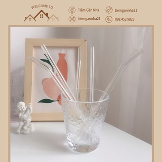 Ống hút thủy tinh trong suốt chất lượng cao dài 20cm