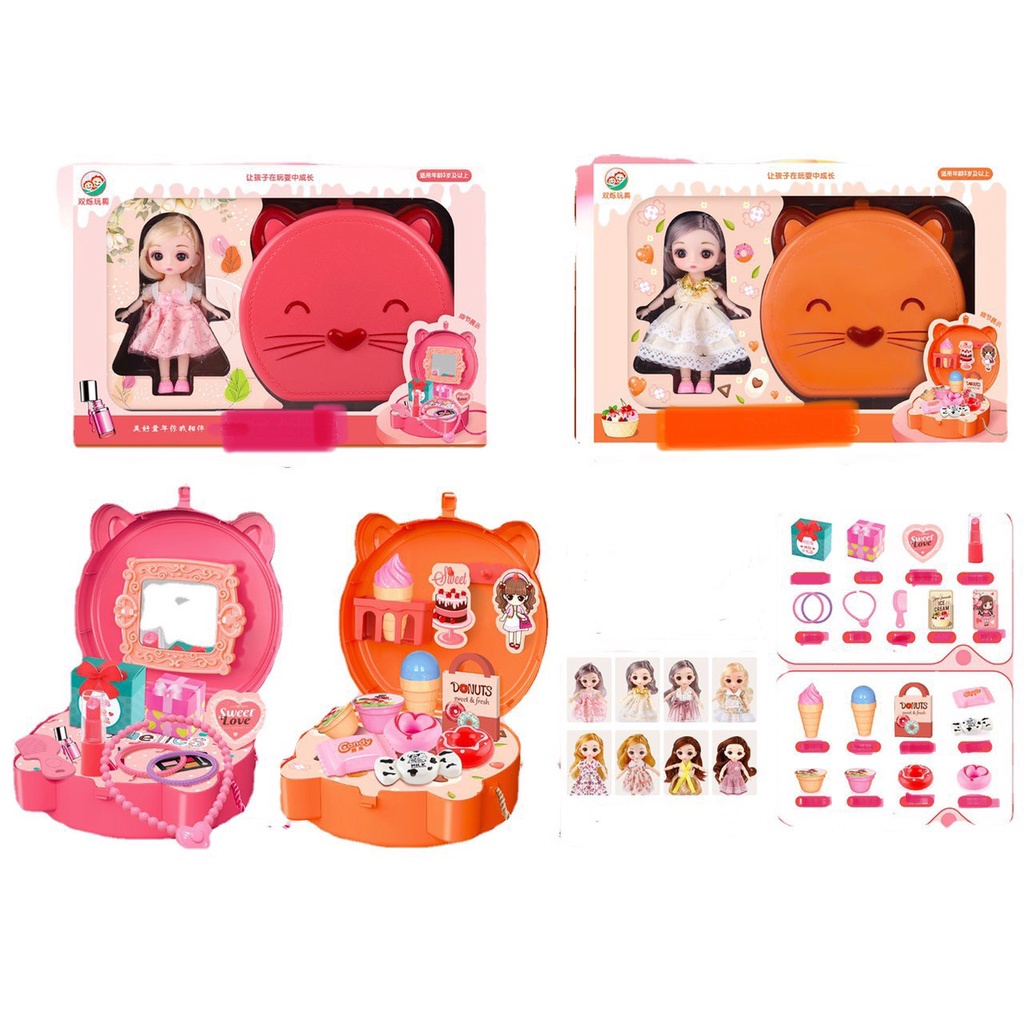 SET BÚP BÊ MINI &amp; TÚI XÁCH TRANG ĐIỂM DỄ THƯƠNG