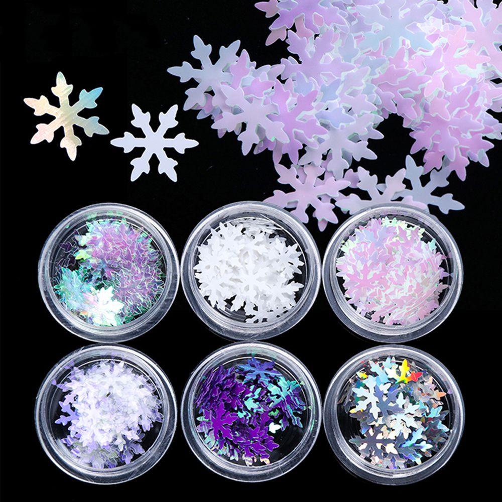 Sequin Hình Bông Tuyết Nhiều Màu Sắc Trang Trí Móng Tay Mùa Đông