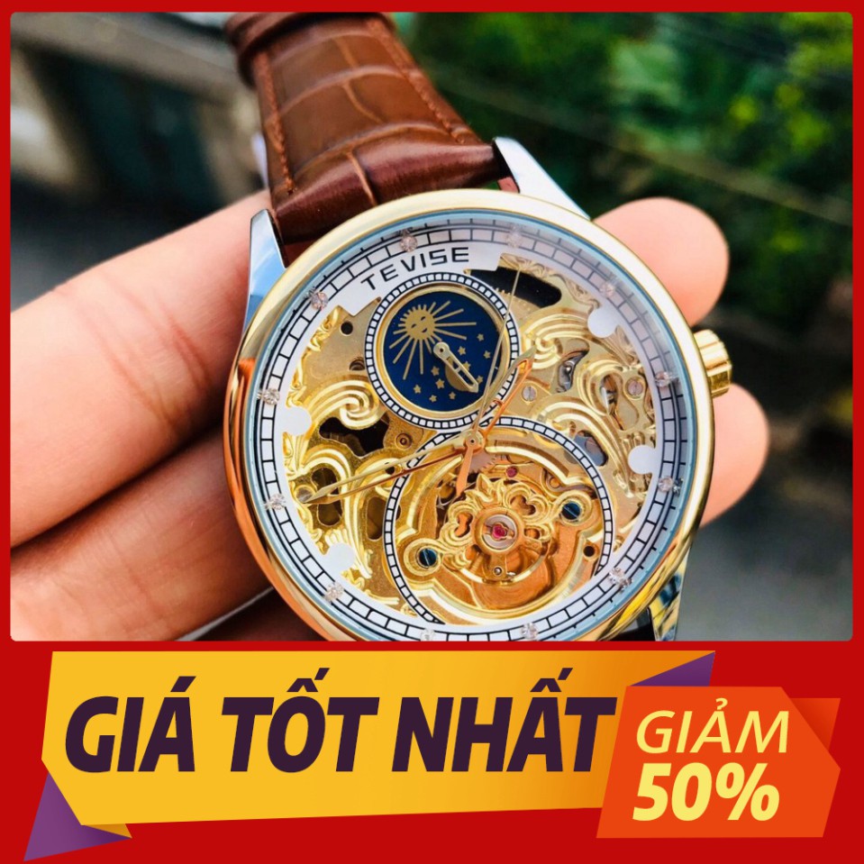 Đồng Hồ Nam Cơ Tự Động Automatic Chính Hãng TEVISE T2122 Dây Da Cao Cấp Đẹp Giá Rẻ Chống Nước Chống Xước