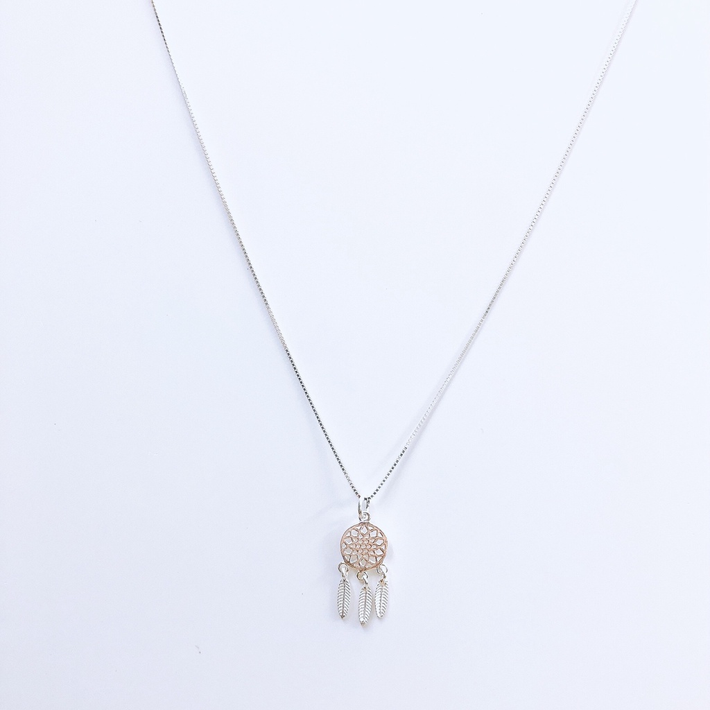 Dây chuyền bạc mặt dream catcher - Ngọc Quý