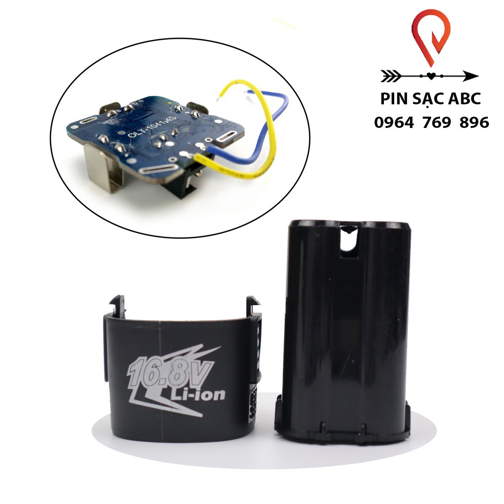Vỏ mạch pin 16.8v 4s li-ion, giắc sạc DC dùng đóng pin máy khoan, bắt vít TQ