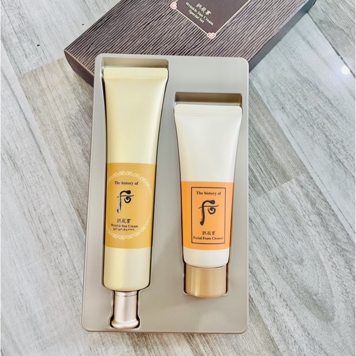 [ 75ml ] Sét Kem Chống Nắng Chống Nhăn Cao Cấp Whoo Wrinkle Sun Cream SPF50+/PA+++75ml