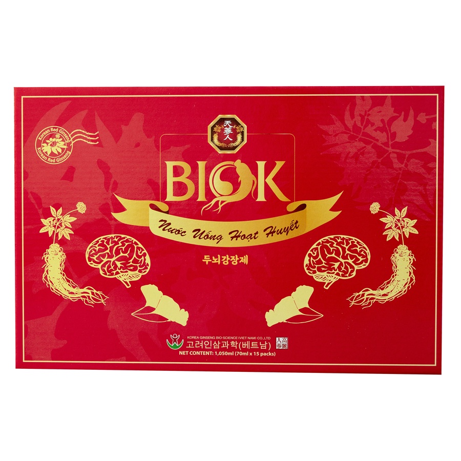 Nước Uống Hoạt Huyết Dưỡng Não BIOK, Giúp Tăng Cường Tuần Hoàn Máu Não