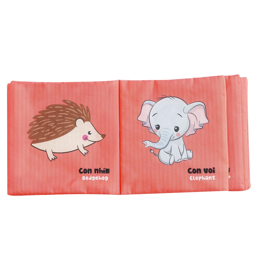 Sách Vải Lalala Baby - Song Ngữ Chủ Đề Động Vật - Cho Trẻ Sơ Sinh Phát Triển Trí Não