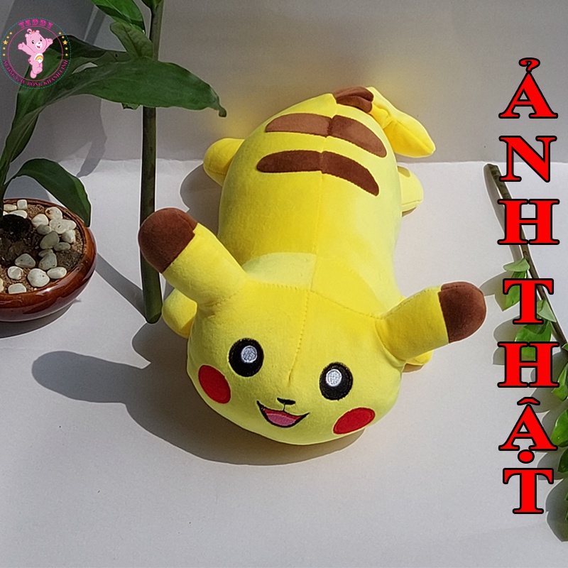 Gấu Bông Pikachu Dáng Nằm Size 40Cm Hàng Cao Cấp Xuất Dư Siêu Thị