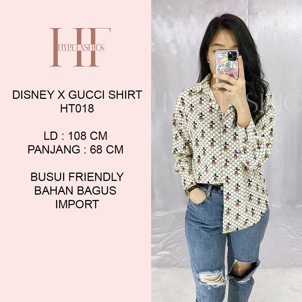 Disney Áo Sơ Mi Gucci Thời Trang Trẻ Trung