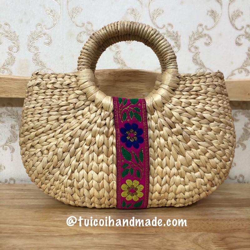 Túi cói đi biển, túi cói handmade, giỏ lục bình trang trí nhiều mẫu đẹp