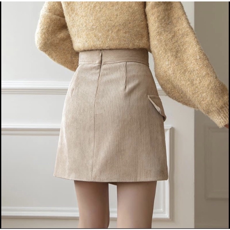 💃 Chân Váy Nữ Chữ A Chất Nhung Cúc Lệch Lót Quần 3 Màu | BigBuy360 - bigbuy360.vn