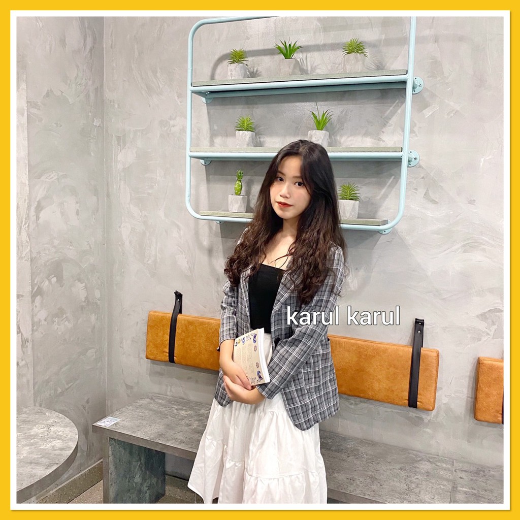 Áo Vest kẻ 1 lớp có túi - ảnh thật + clip.