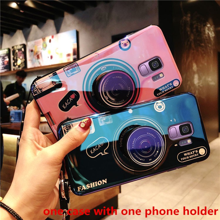 Ốp điện thoại có nút POP blueray in hình camera 3D cho Samsung J3 J5 J7 2016 J4 J3 2018