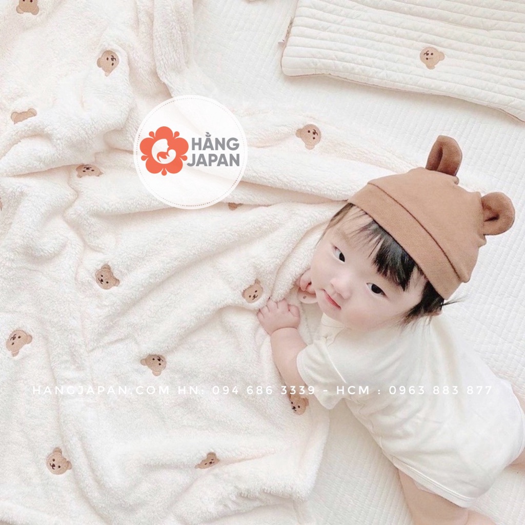 Chăn lông tuyết Dottodot phiên bản 2022 thêu họa tiết dễ thương kích thước 80*130cm Made in Korea
