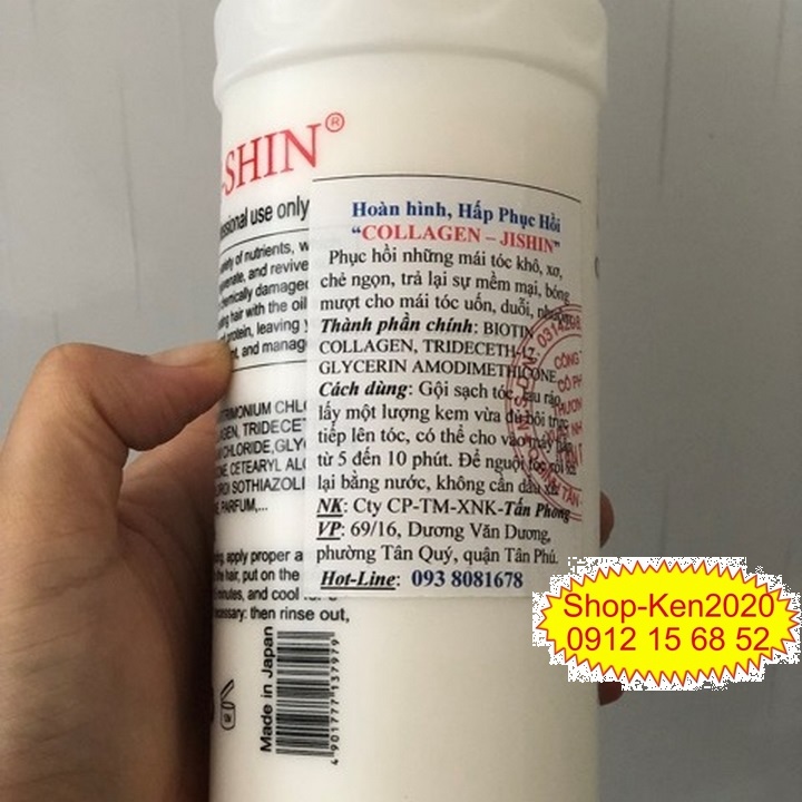Kem hấp tóc hoàn hình Ji Shin Collagen Repair 500ml phục hồi tóc siêu mềm mượt